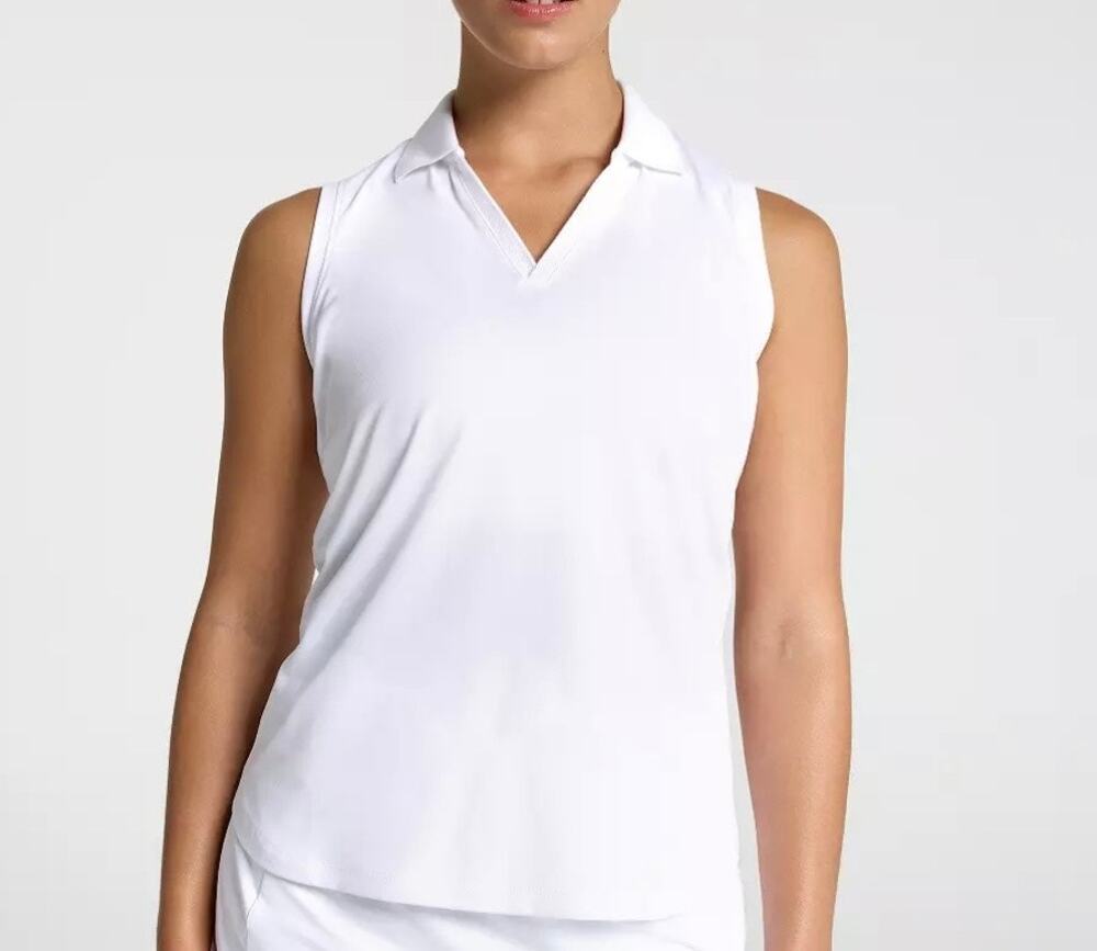Walter Hagen Women's Polo Golf Performance 11 White Sleeveless Top Size L NWT